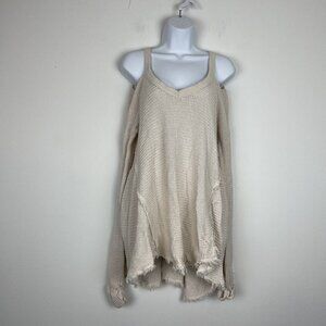 Free People Moonshine Cold Shoulder Asymetrical Knit Sweater Xs/small